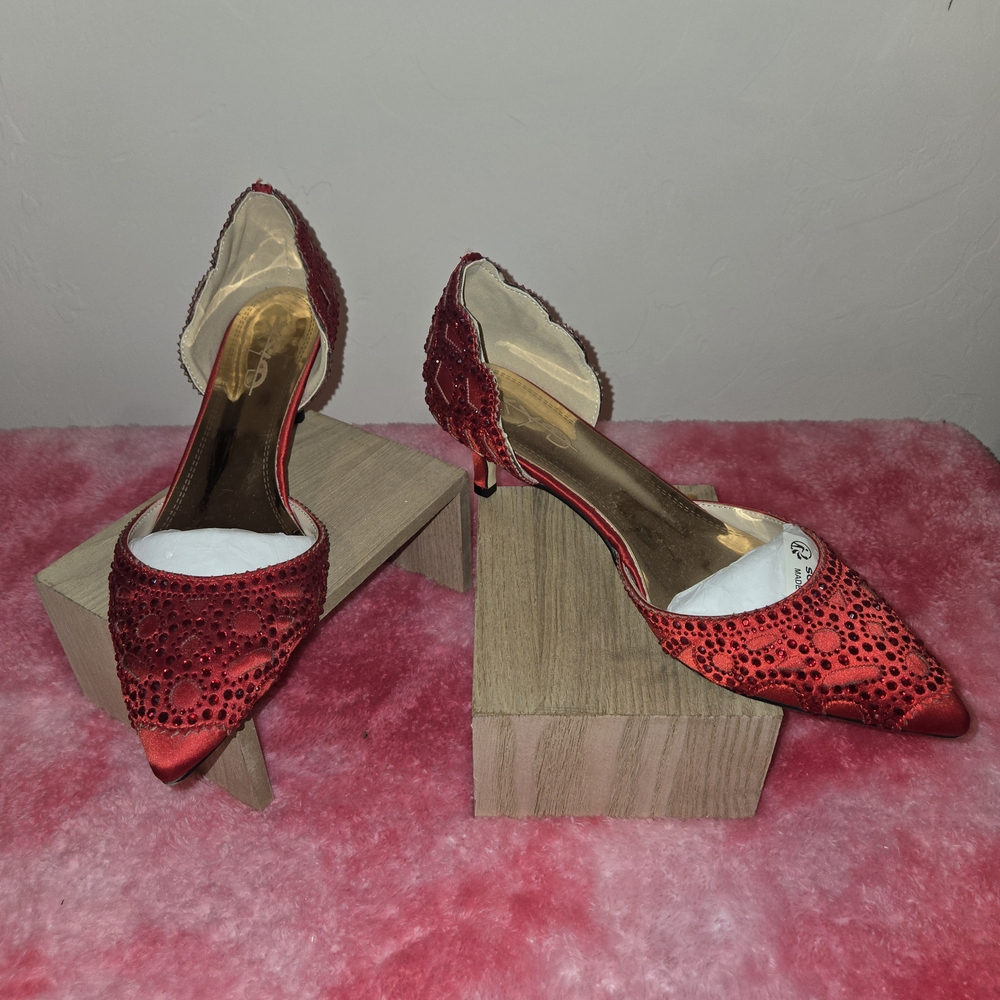 Elegant Red Lace Women Shoes